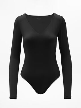 Athleta BodyMove Plunge Long Sleeve Bodysuit